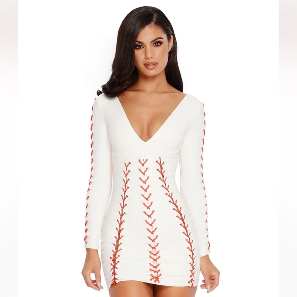 Oh Polly White and Red Mini Dress